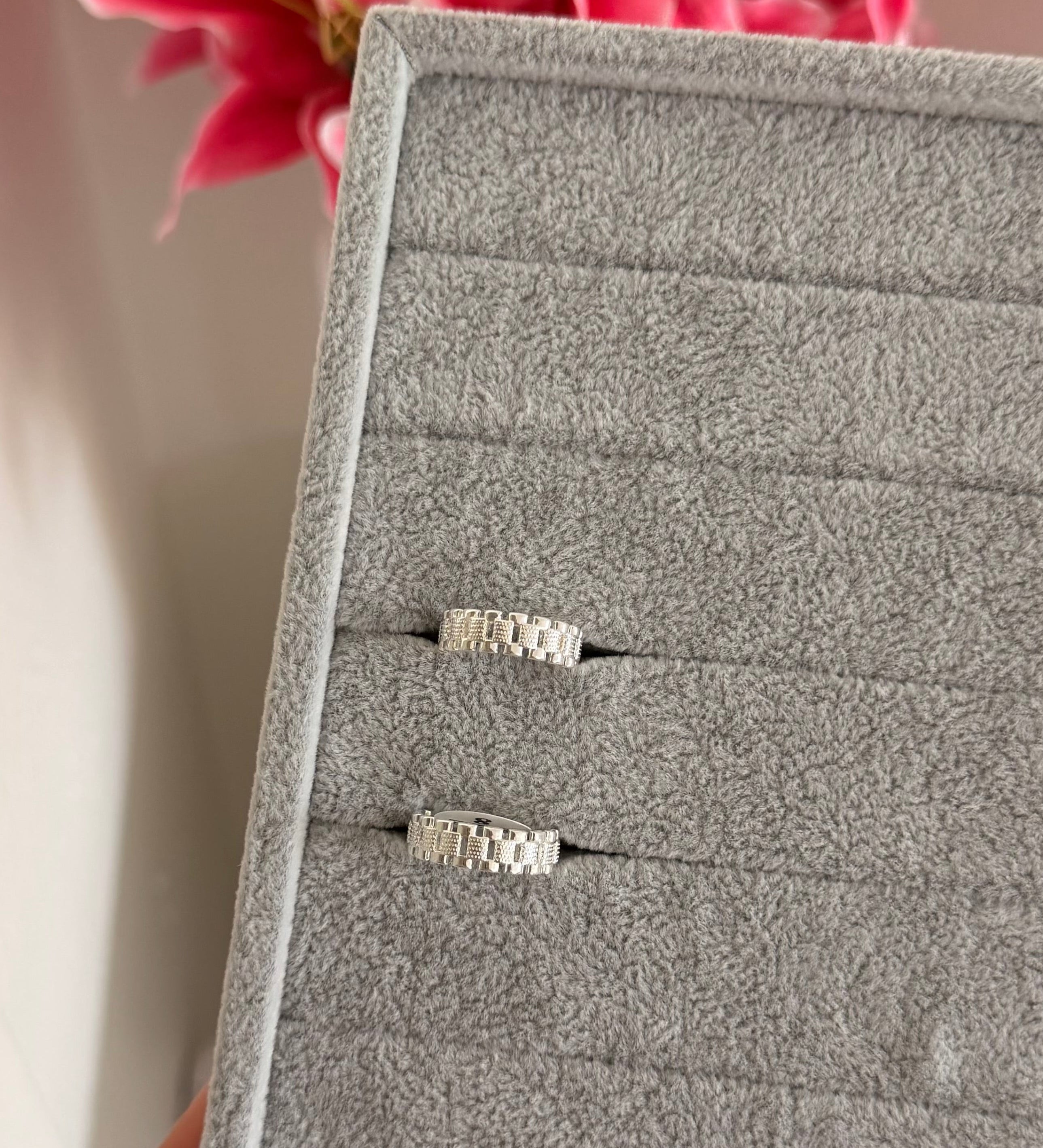 Rolex Silver Band Ring