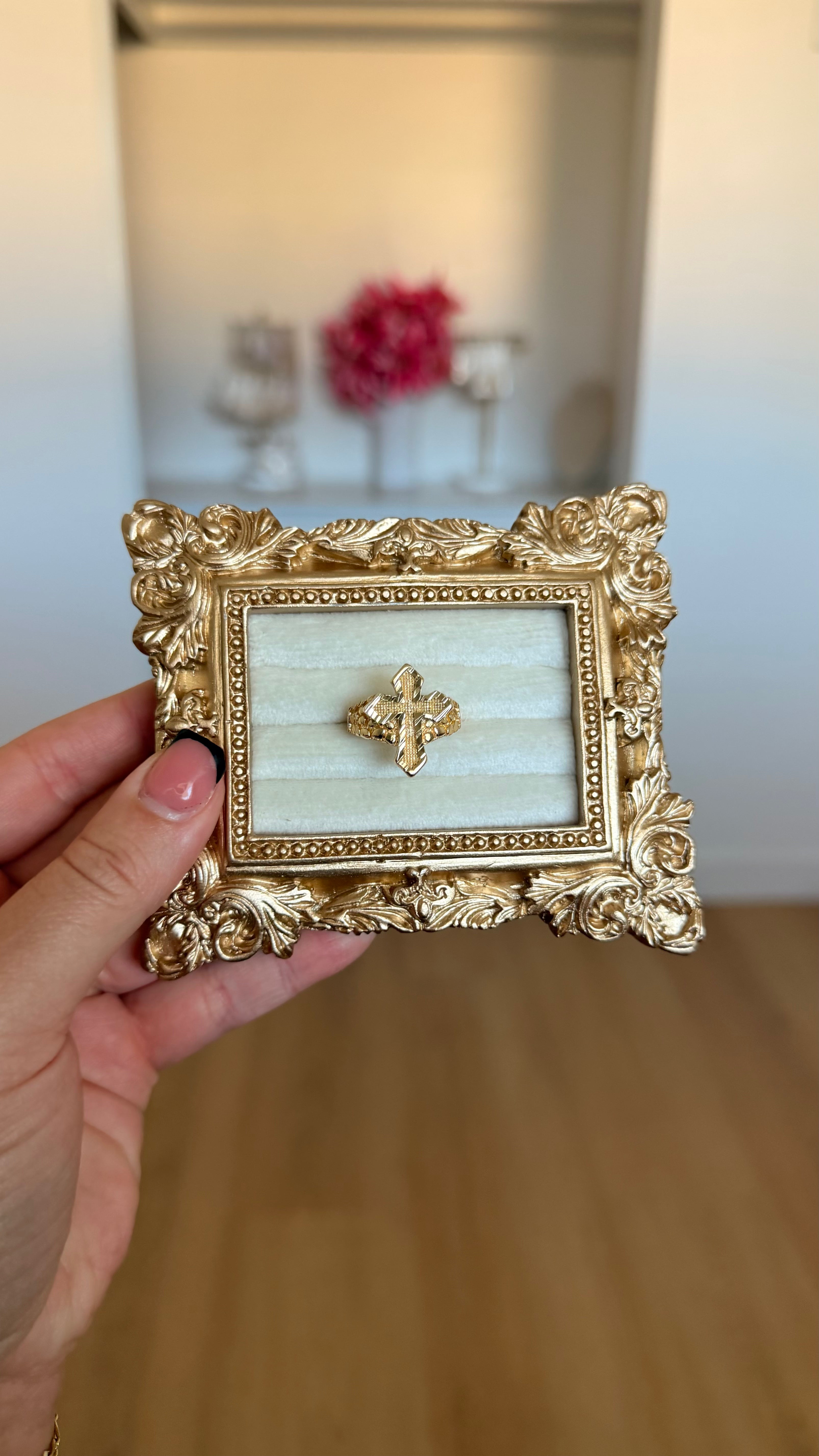 Cross Nugget Ring